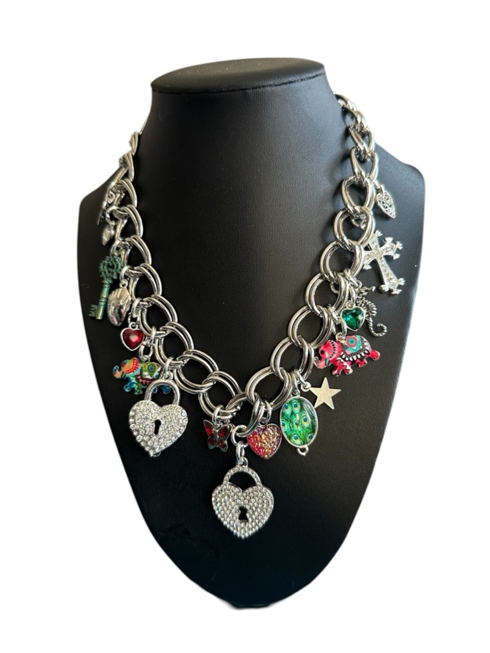 Statement Charm Necklace – 90s Retro Bead Soup Vibe - Picture 5 of 7